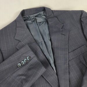Hickey Freeman Collection Mens Blue Plaid 100% Wool Two Button Blazer 42 S